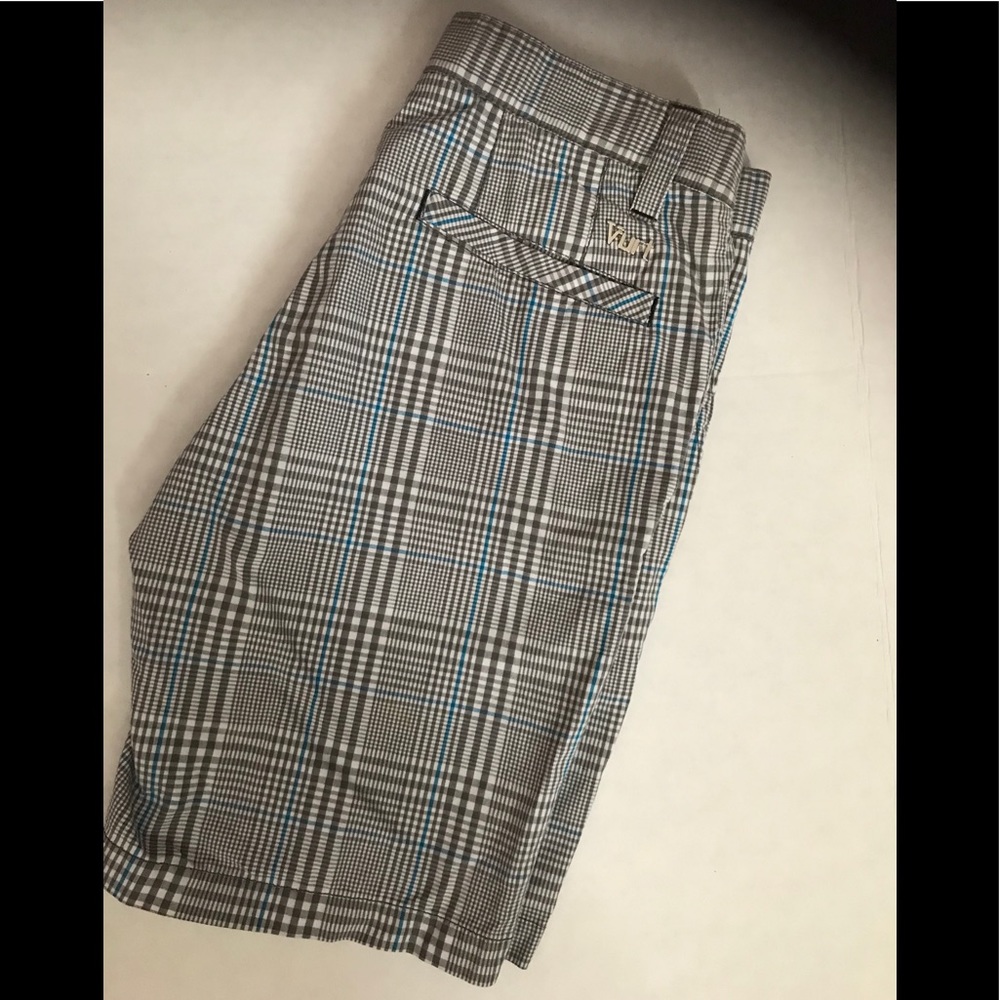 Vurt men’s grey plaid shorts brand new